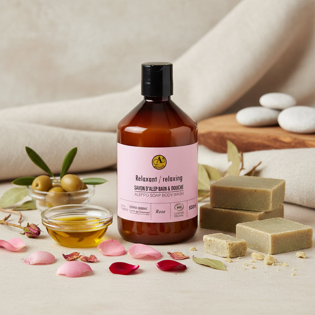 Savon d'Alep Bain et Douche Rose de Damas,