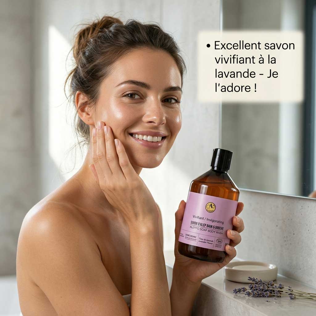 Savon d'Alep bain & douche Fleur de Lavande